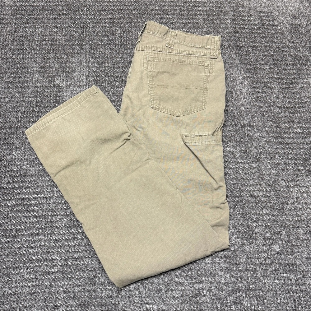 Wrangler Riggs Workwear Mens Cargo Pants 34x34 Ripstop Cotton Khaki‎ Tan